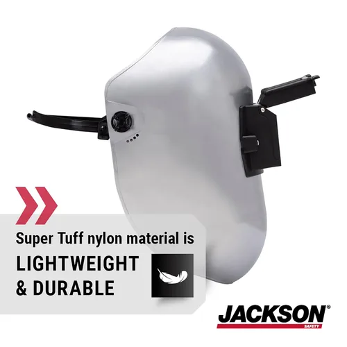 Vista 6 de Casco de soldadura PL280 de Jackson Safety para tuberías - Capucha frontal abatible de soldadura de sombra 10 - ANSI Z87.1 - Fabricado en EE. UU.