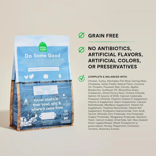 Vista 2 de Open Farm, Comida seca sin granos para perros de razas pequeñas, croquetas con alto contenido de proteínas, ingredientes obtenidos de manera