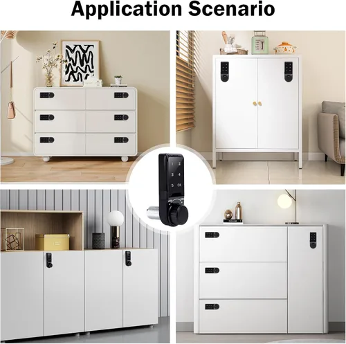 Vista 7 de Cerradura electrónica para gabinete, cerradura de seguridad de código, cerraduras de cajón, cerradura de teclado digital con contraseña táctil