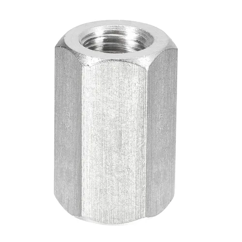 Vista 7 de uxcell Tuercas de acoplamiento M12 x 1.75 pulgadas de paso de 0.984 in de longitud, 1 tuerca de acoplamiento de varilla hexagonal métrica de acero