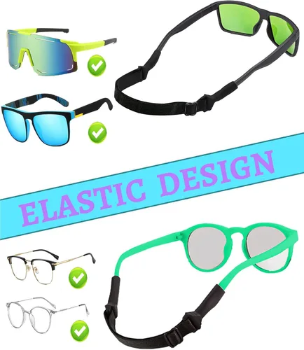 Vista 8 de Correa de lentes para niños y niñas (6.5 a 10 pulgadas), correas de silicona para lentes para mujeres y hombres, correa para lentes para niños