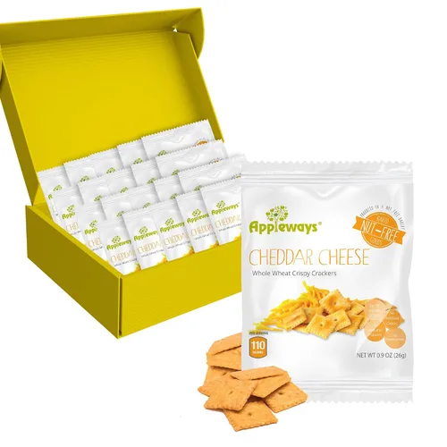 Vista 9 de Appleways Galletas de queso cheddar, patatas fritas de queso totalmente naturales envueltas individualmente, aperitivo de queso certificado Kosher