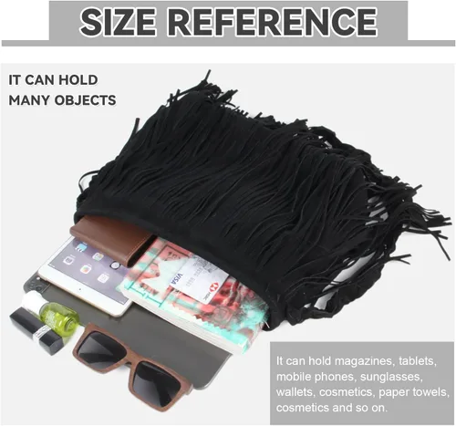 Vista 4 de Fecialy Bolsos cruzados de ante sintético con flecos para mujer, bolso de hombro hippie occidental, bolsa de mensajero, bolsa bandolera