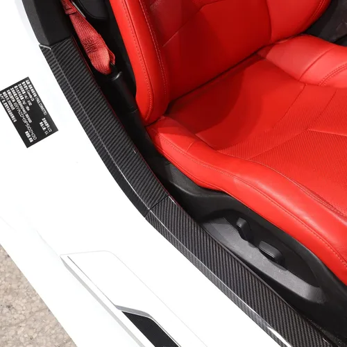 Vista 4 de TOYCIDFG Protectores de placa para umbral de puerta de automóvil, para C8 Corvette Stingray 2020-2023, protector de borde de puerta, panel de fibra