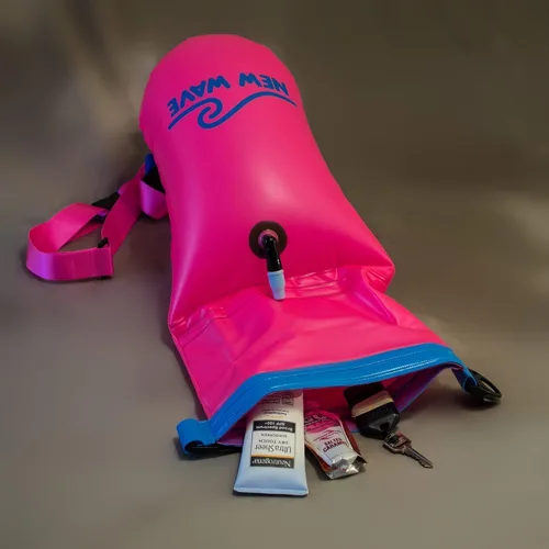 Vista 3 de New Wave Swim Buoy para nadadores de aguas abiertas, triatletas y solo tus compañeros de natación, flotador de remolque para entrenamiento seguro