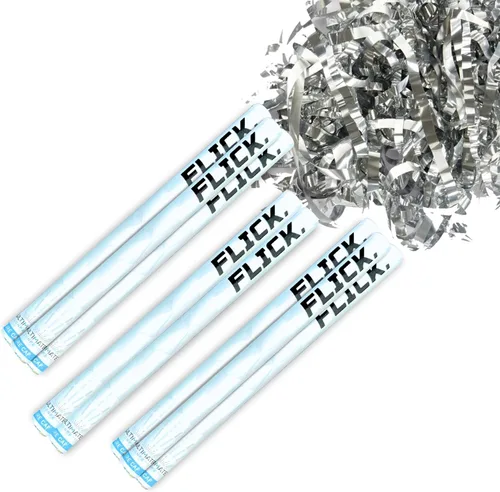 Vista 25 de Ultimate Confetti - Paquete de 8 varitas de confeti azul bebé - Palitos de mano de 6 pulgadas de papel de seda biodegradable para bodas, cumpleaños
