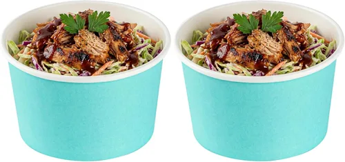 Vista 108 de Restaurantware Coppetta - Vasos de postre de 3 onzas, 50 tazas desechables para helado, tapas se venden por separado, cuencos de papel a cuadros
