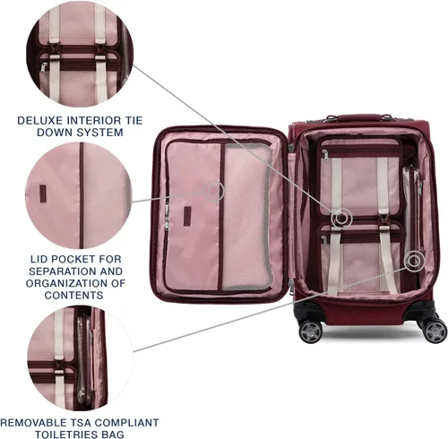 Vista 5 de Travelpro Platinum Elite-Softside - Maletas expansible con ruedas giratorias, Bordeaux), 409188009