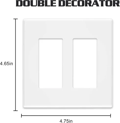 Vista 6 de Placas decorativas de pared de 2 segmentos sin tornillos, cubierta de placa frontal termoplástica irrompible para interruptor de toma de receptáculo