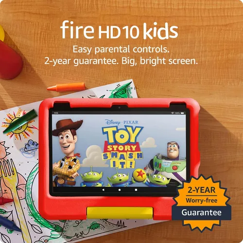 Vista 11 de Tablet Amazon Fire HD 10 Kids para niños de 3 a 7 años Controles parentales, 2 años de garantía sin preocupaciones, contenido adecuado para la Azul