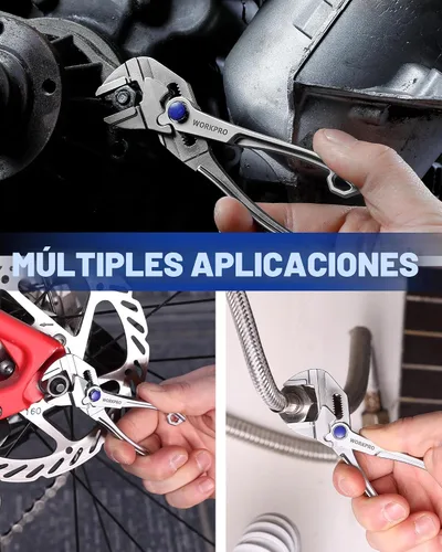 Vista 9 de WORKPRO Mini alicates de 4 pulgadas con mordazas paralelas lisas Plateado