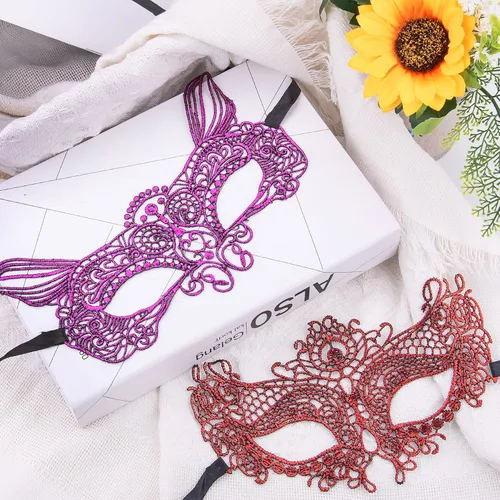Vista 3 de SIQUK Máscaras venecianas de 42 piezas de máscaras de encaje para mujer