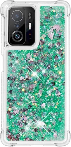 Vista 21 de Funda de silicona transparente con purpurina para Xiaomi Redmi A1 Bling Liquid Clear Star Heart Silicone Bumper a prueba de golpes, funda Azul