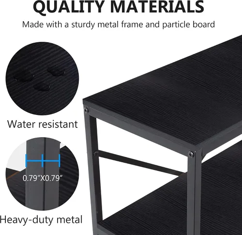 Vista 8 de Tribesigns Mesa Consola Extra Larga de 70.9 Pulgadas, Mesa de Sofá Moderna Detrás del Sofá con Estantes de Almacenamiento, Mesa Industrial de 3