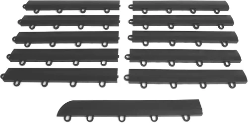 Vista 11 de Kit de borde de transición femenino Big Floors, borde de piso de garaje modular entrelazado duradero, compatible con productos RaceDeck, GarageTrac