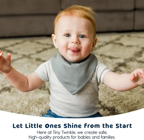 Vista 7 de Tiny Twinkle Baberos tipo bandana - Baberos resistentes al agua y absorbentes para baba y dentición