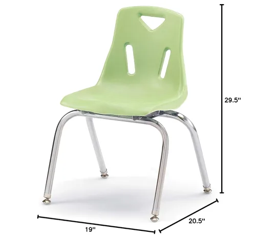 Vista 2 de Jonti-Craft Berries 8146JC1130 - Silla apilable con patas cromadas, 16 pulgadas de altura, color lima
