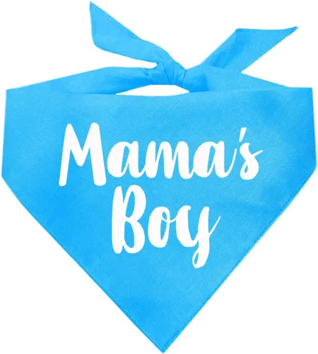 Vista 15 de Mama's Boy Bandana para perro 100% algodón triángulo ajustable Hecho en Estados Unidos Día de San Valentín Negro, XS (6)