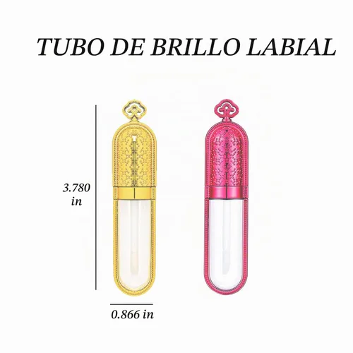 Vista 2 de COSIDEA 24 tubos vacíos recargables de 0.2 fl oz de oro corona de brillo de labios con varita, lindos contenedores de brillo de labios, kit