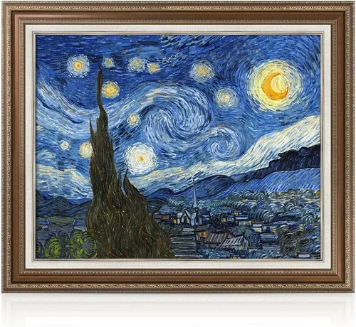 Vista 10 de Serie de pinturas de Vincent Van Gogh (favoritos). Reproducción de arte clásico de Van Gogh, impreso en lienzo, Algodón, Almond Blossom, 16x20