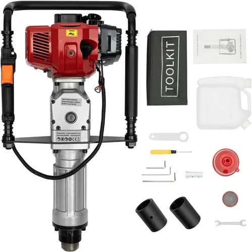 Vista 9 de 32.7 CC 2 tiempos accionado T Post Driver, 900 W accionado por gas T Post Driver Motor Push Pile Garden Fence Farm Two Sleeves Diseño ergonómico