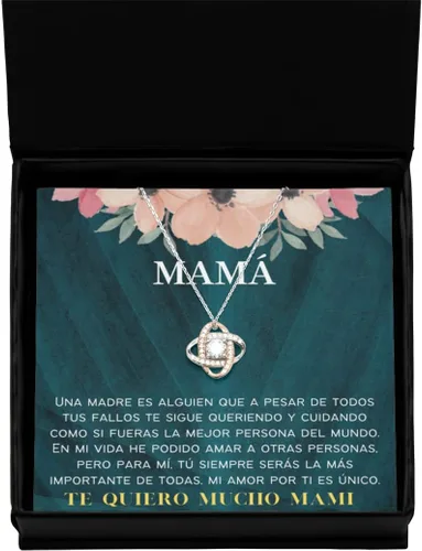 Vista 9 de Collar para mamá con mensaje personalizado, regalo de aniversario de boda o Navidad, cadena para mujer