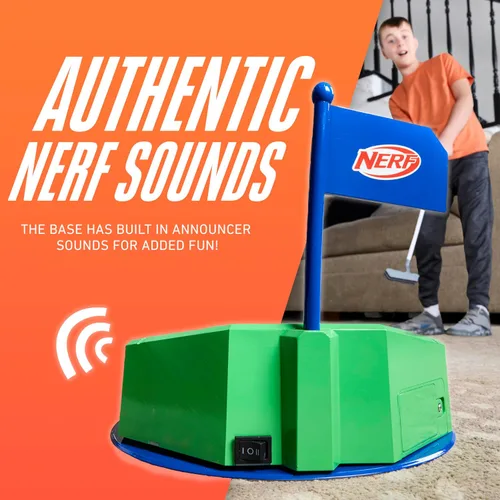 Vista 5 de Juego de golf NERF Pivot Putt – Dispara automáticamente las pelotas de golf – 3 modos de juego – Modo de giro para juego de desafío