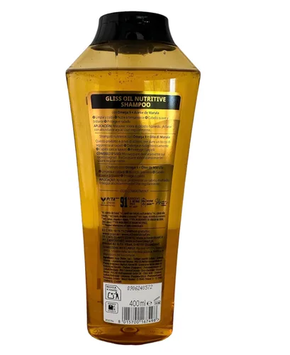 Vista 2 de Gliss Champú nutritivo de aceite, 13.6 onzas