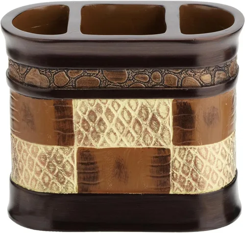 Vista 6 de Zahari Home Sinatra - Vaso de baño para cepillos de dientes y pasta de dientes, organizador de brochas de maquillaje, color negro