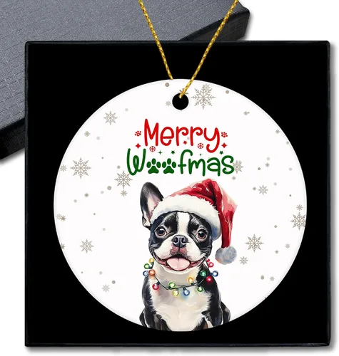 Vista 8 de Shiba Inu Gifts - Adornos navideños de cerámica para árbol y auto