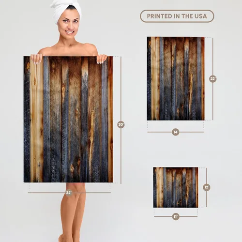 Vista 6 de 3dRose Toalla de mano de baño de 22 x 30 - Texturas de aspecto de madera de granero marrón