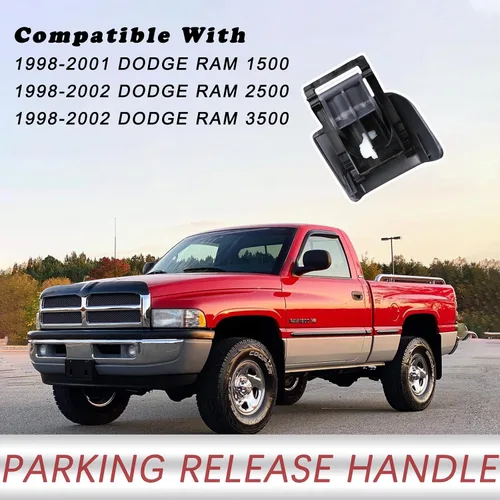 Vista 3 de TQPONLY 74934 Manija para Liberar Freno de Estacionamiento (Gris Niebla) Compatible con Dodge Ram 1500 2500 3500 de 1998 a 2002 Reemplaza RU38RC8AA