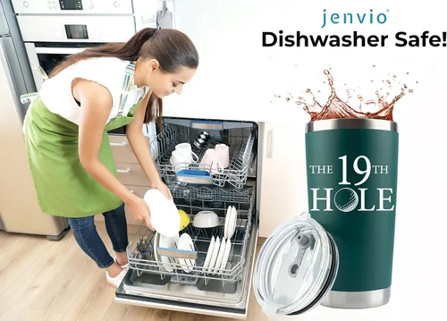 Vista 3 de Regalos para golfistas El hoyo 19 Vaso de viaje de acero inoxidable con 2 tapas pajitas caja de regalo y tarjeta Único padre divertido relleno