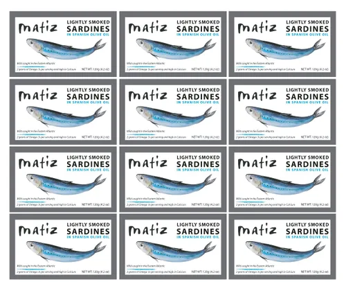 Vista 10 de Matiz Sardinas ligeramente ahumadas 4.2 oz importadas de España (1 paquete)