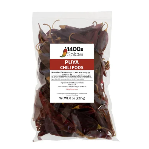 Vista 6 de Pimientos enteros secos Puya de 1 libra, cápsulas de Seco Pulla Chile Perfecto para hacer salsas, adobos, adobos, sopas, guisos y auténticas
