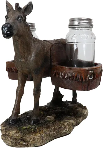 Vista 3 de Ebros Gift Western Country Farm Mule Donkey Ass Carrying Saddlebags Figurine Salt Pepper Shakers Holder Decoración De Animales De Trabajo Caballos