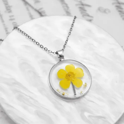 Vista 48 de Pressed Flower Necklace Gift for Women Personalized Handmade Necklaces Birth Flower Necklace