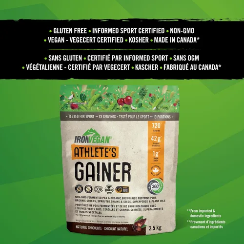 Vista 3 de Ironvegan Gainer Proteína de Chocolate en Polvo, 2500 GR