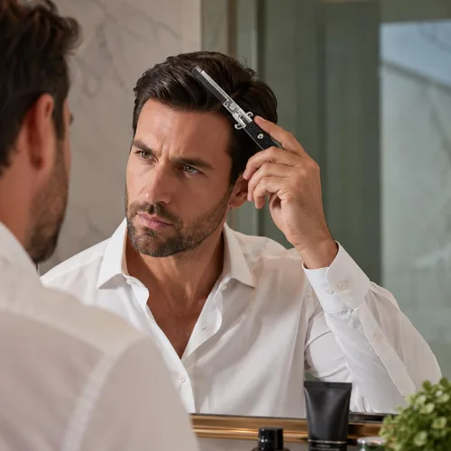 Vista 6 de Switchblade - Peine plegable de bolsillo de 9 pulgadas, peine de acero inoxidable para barba para hombres, peines de bigote de dientes finos