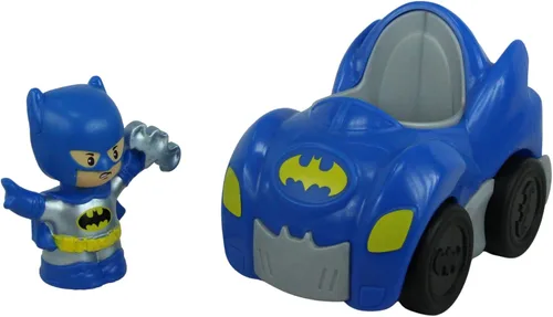 Vista 6 de Fisher Price Little People DC Super Friends, Imaginext DC Superhero Toys, creativos, juguetes educativos, Batman y Batmobile, hacen que los tiempos