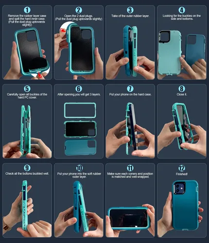 Vista 8 de LeYi Funda para Motorola One 5G Ace: Moto G 5G (2020): Funda resistente 3 en 1, funda resistente 3 en 1, funda para teléfono celular a prueba