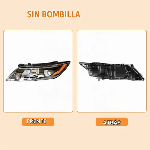 Vista 8 de Para faros halógenos de lado del conductor izquierdo 2014 2015 Kia Optima EX LX Proyector Carcasa negra sin DRL (Solo para modelo de EE. UU.)