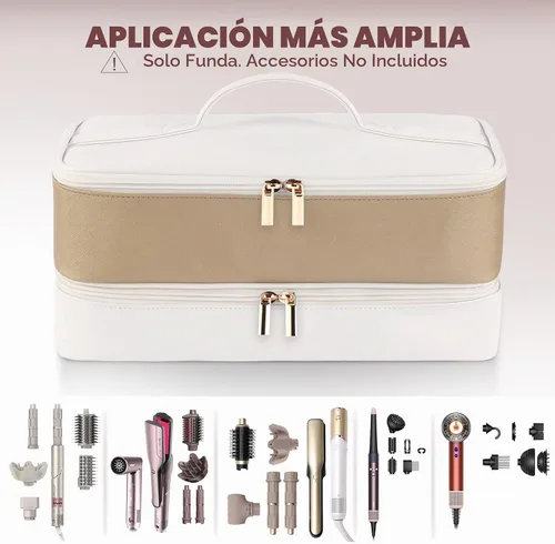 Vista 5 de Estuche de viaje de doble capa para Shark Flex Fusion/Glam Ceramic blanco dorado