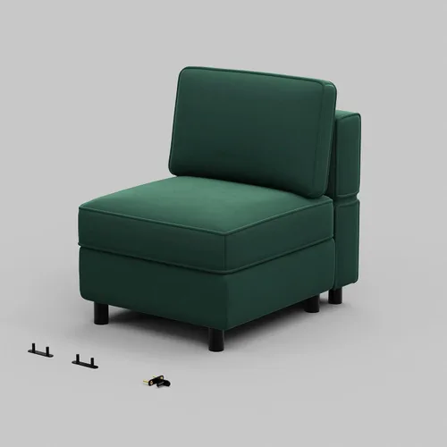 Vista 27 de Belffin Módulo modular de respaldo para sofá seccional para sofá seccional apoyabrazos/respaldo (juego de 4) terciopelo negro