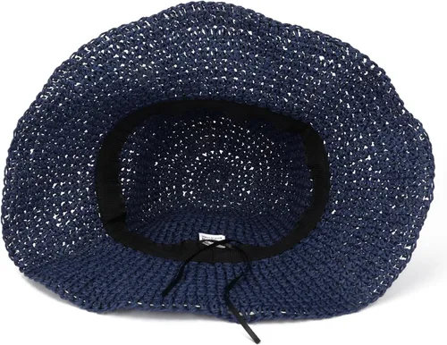 Vista 5 de Sombrero de paja para mujer, plegable, plegable, de ala ancha, para verano, playa, sombrero de ganchillo