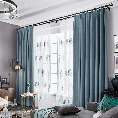 Vista 2 de Goowin Soporte doble para cortinero, 2 ganchos para sala de estar, dormitorio, cortinero (negro)