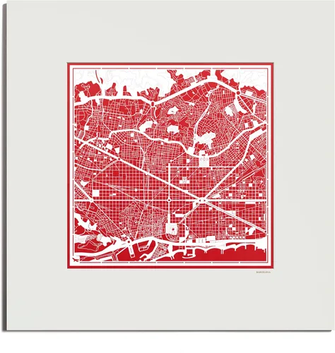 Vista 146 de O3 Design Studio Mapa de corte de papel de París, color negro mate, 20 x 20 pulgadas, arte en papel
