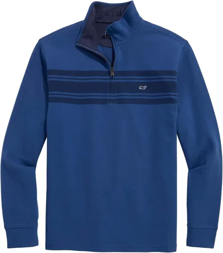 Vista 9 de vineyard vines Suéter con cremallera de un cuarto para hombre Gorra blanca