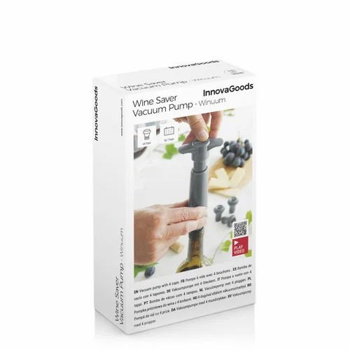 Vista 11 de Bomba de Vacío y Tapones para Vino Winuum InnovaGoods (4 tapones)