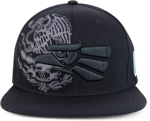 Vista 2 de Hecho En Mexico Eagle 3D Bordado Flat Bill Snapback Cap